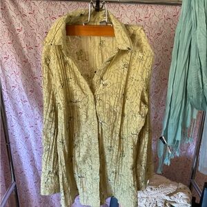 Floral Patterned Green Shirt